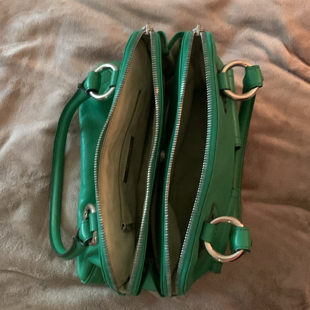 Vintage Marc Jacob’s Kelly green leather satchel. Size ~14x9 - Picture 6 of 13